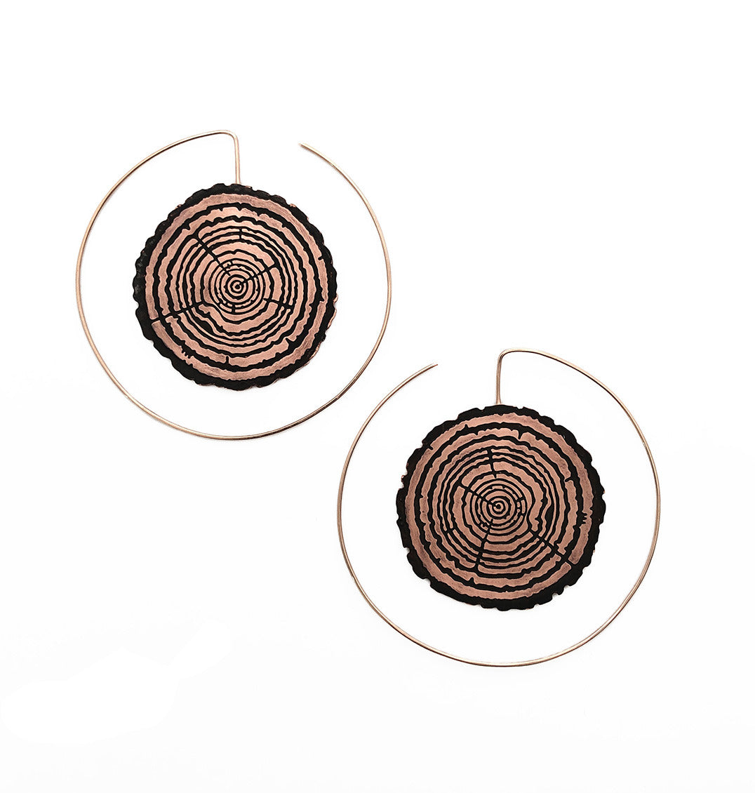 Redwood slice earrings