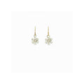 Blossom dangle earrings with matte white sterling silver petals and 1.7 mm diamond in 14K gold center