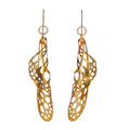 Chrysalis Earrings, Swirling Monarch Statement in Luxe Gold Plate