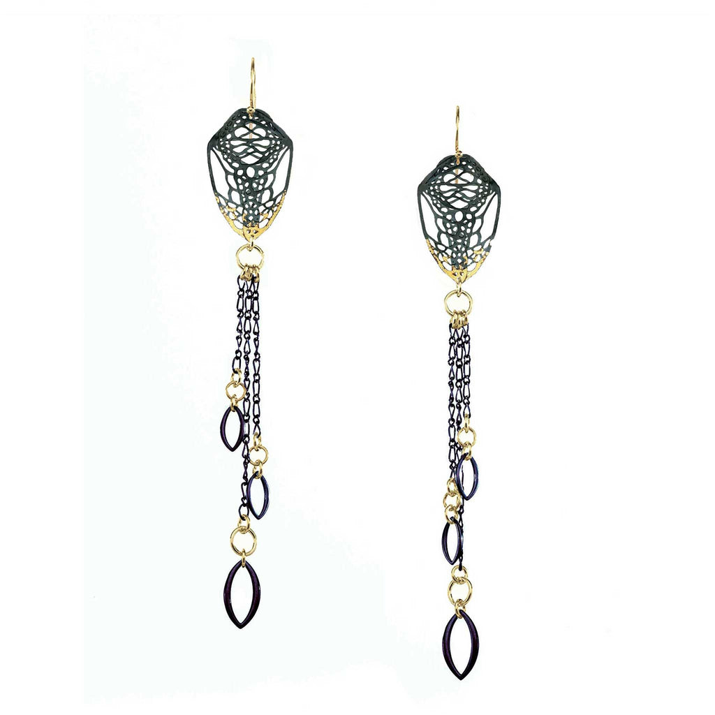 Cocoon Chandelier Earrings - Delicate Tassel Design