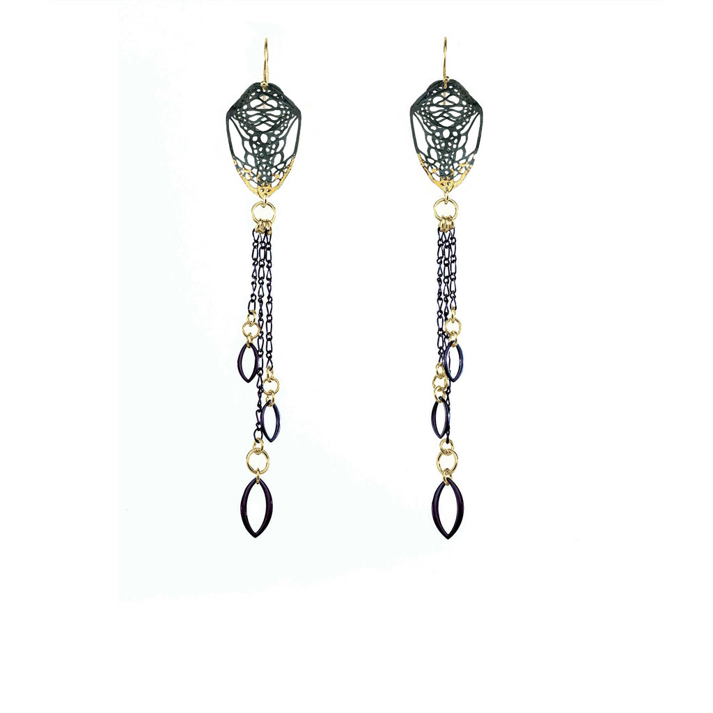 Cocoon Chandelier Earrings - Delicate Tassel Design