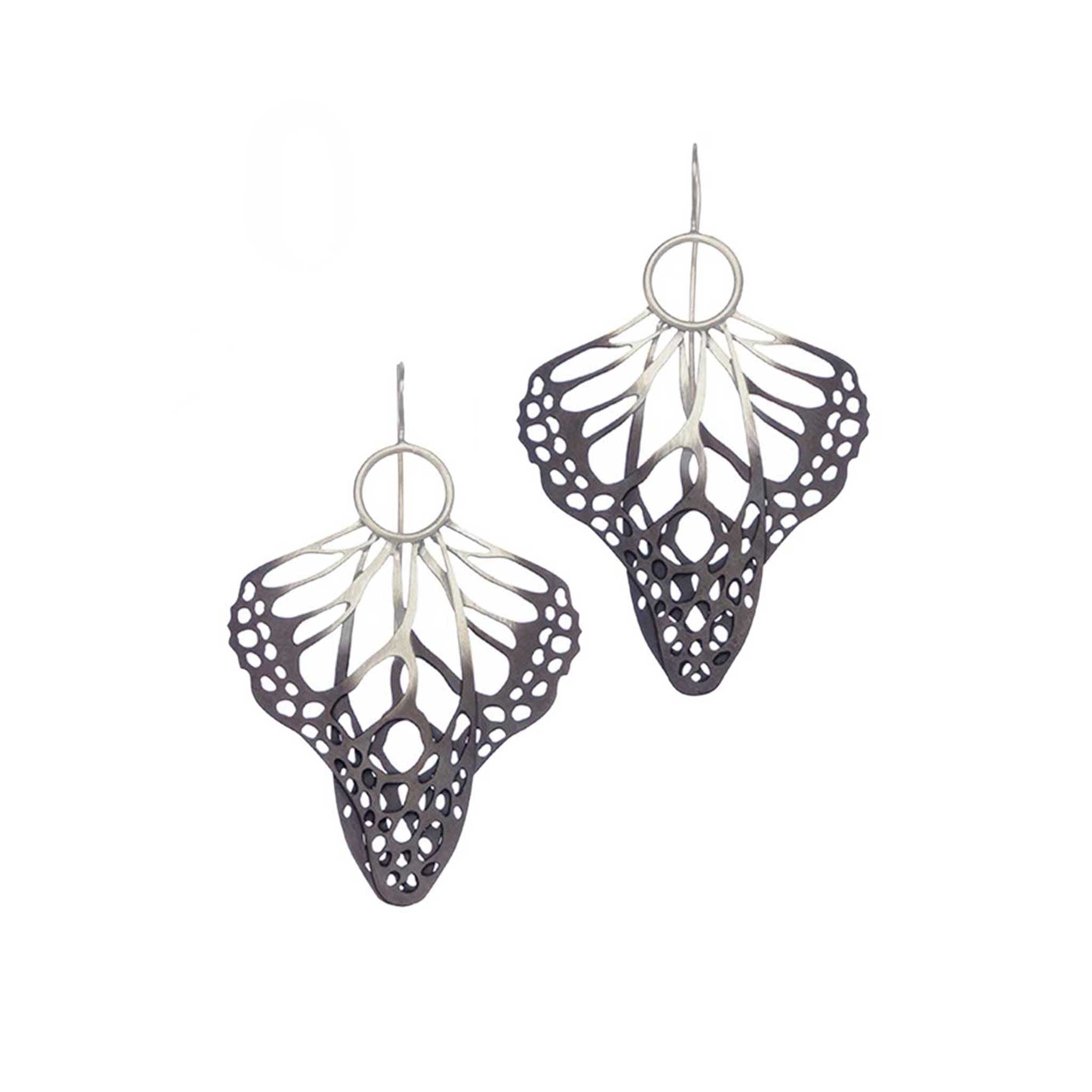 Metamorphosis Statement Earrings - Architectural Wing Design