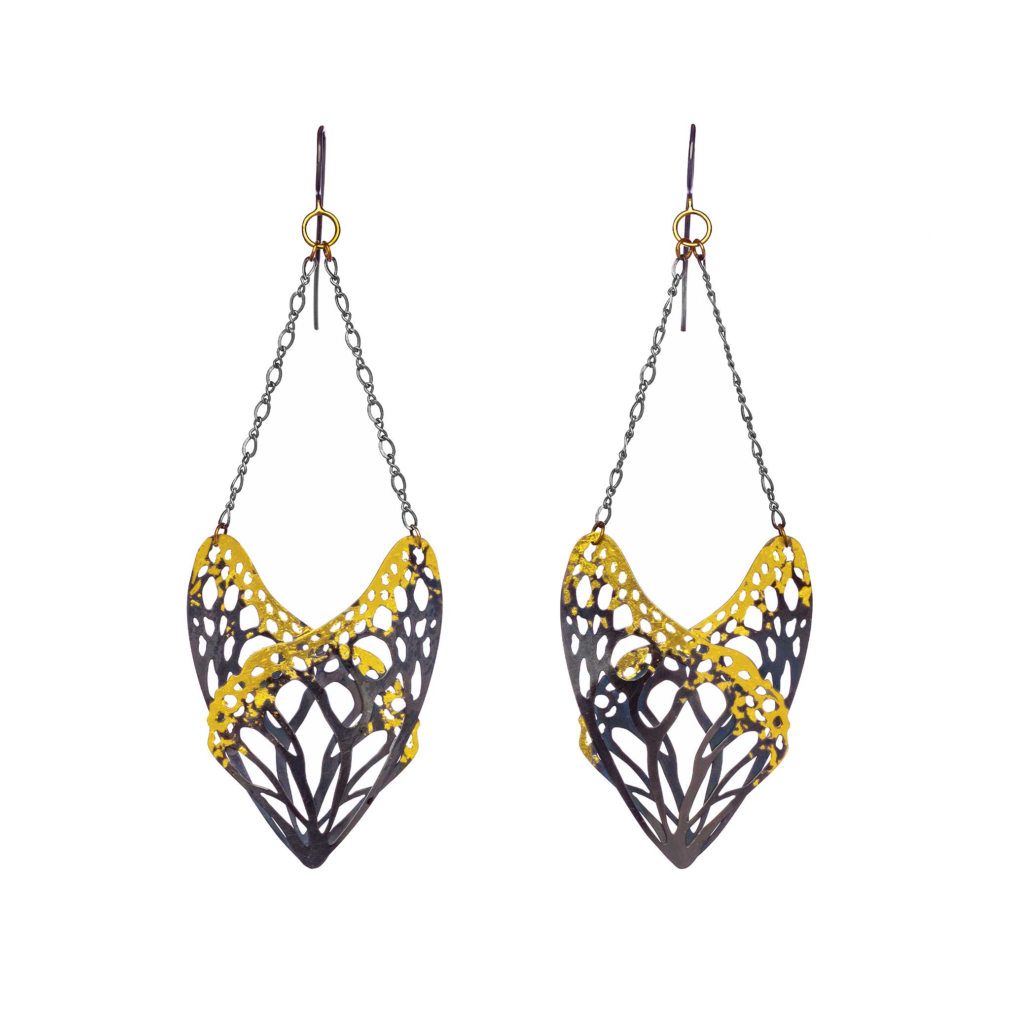 Slumber Butterfly Earrings | Mixed Metal 24K Gold | Graceful Drop
