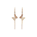 Whisper monarch gold and diamond threader earrings on a white background